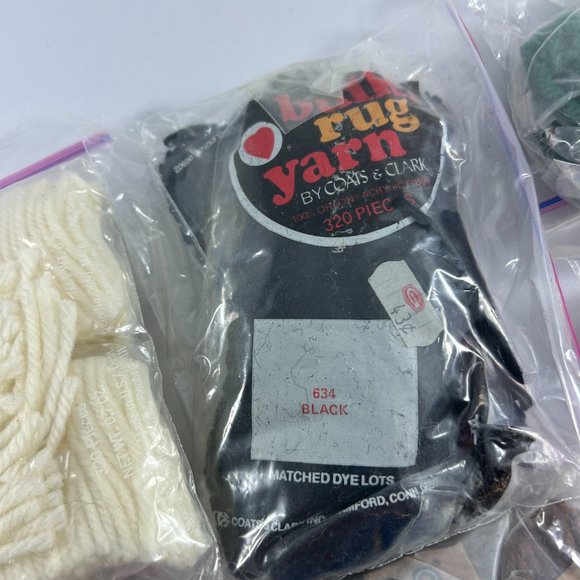 Mixed Rug Yarn Lot Precut Latch Hook Caron Red Heart Orange Green White Black - Picture 4 of 8